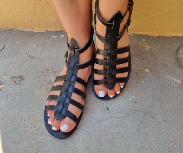 GREEK ROMAN Sandals 0019HF BLACK